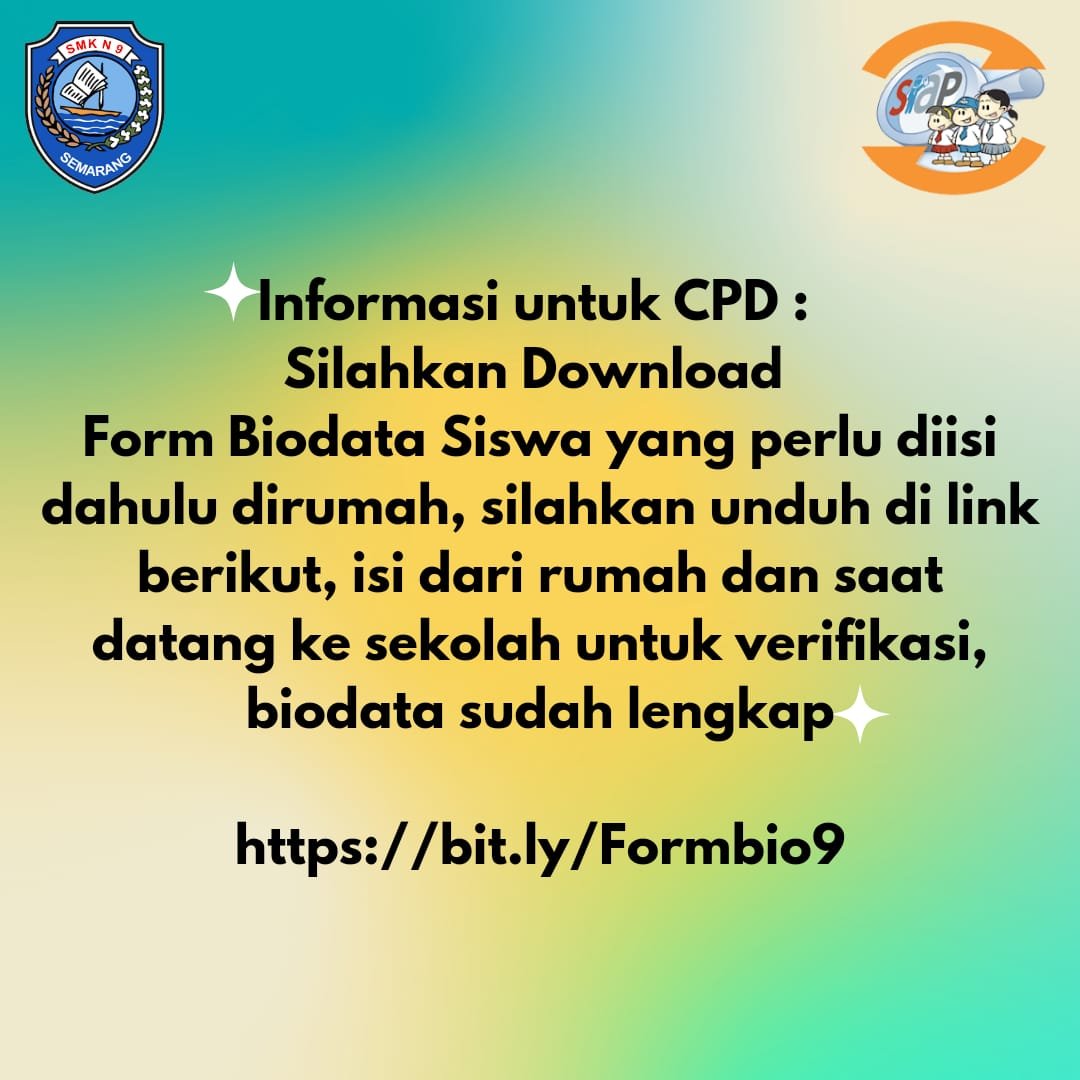 Form Biodata Siswa Baru 2021